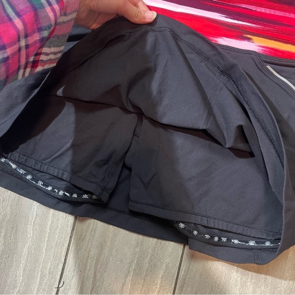 Athleta Skort Skirt Women L Black Tennis Running Reflective Pocket Relay Shorts - Picture 4 of 6